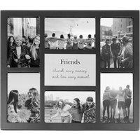 Happy Homewares Modern Black Multi Collage Picture Friends with Family Wording & Cute Phrase