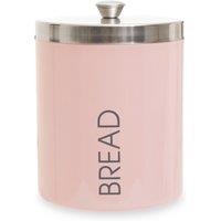 Orsina Pink Enamel Bread Bin, Stainless Steel Bread Storage Container, Modern Bread Box With Labelled Detail