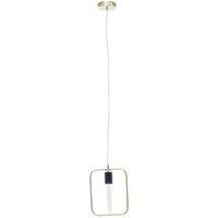 Orsina Black & Gold Wireframe Pendant Light, Rectangular Metal Frame Ceiling Light, Minimalist Hanging Fixture