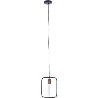 Orsina Black & Gold Wireframe Pendant Light, Rectangular Metal Frame Ceiling Light, Minimalist Hanging Fixture