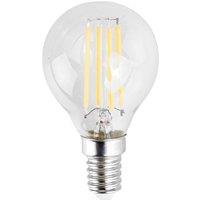 ValueLights E14 Pack of 6 4W Filament Golfball Warm White LED Bulbs in Clear