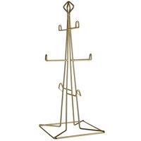 Orsina Gold Finish 6 Mug Tree, Wire Stand With Durable Metal Frame For Hanging Mugs, Gold Coating Adds A Touch