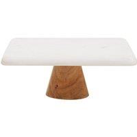 Orsina Monzaro White Marble & Acacia Wood Cake Stand