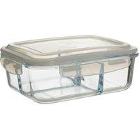 Orsina 1520ml Glass Container, Borosilicate Glass with Airtight BPA-Free White Clip-On Lid in Clear