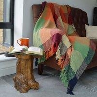 Allure Bath Fashions Check Herringbone Multicoloured Throw | Size: 150 cm 200 cm