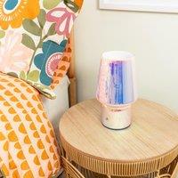 ValueLights Hanya Glass Rechargeable LED Portable Touch Table Lamp in Metallics