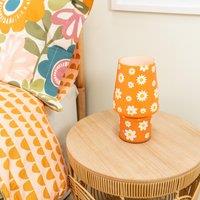 ValueLights Hanya Glass Rechargeable LED Portable Touch Table Lamp in Bright Yellow