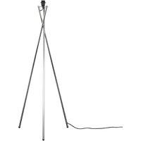 ValueLights Camden Polished Chrome Metal Stem Tripod Floor Lamp Base in Metallic Silver