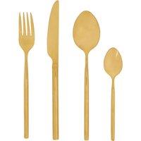 Orsina Modern Retro 16 Pc Gold Finish Cutlery Set