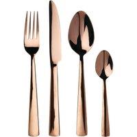 Orsina 16 Piece Stainless Steel Cutlery Set, Avie Colored Cutlery Set, Luxury Cutlery Set, Modern 16 Piece Cutlery Set in Rose Gold