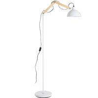 Orsina Sleek White Wood & Metal Floor Lamp, Sturdy Design Bedroom Floor Lamp, Highly Manoeuuvrable Modern Lamp