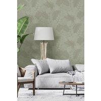 Superfresco Easy Scattered Leaves Floral Sage Green Wallpaper in White | Size: 10000mm x 520mm