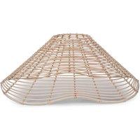 ValueLights Harlow Natural Wavy Rattan Pendant Ceiling Lamp Light Shade & 4w LED