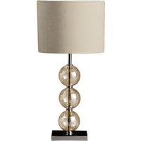 Orsina Black Suede Effect Shade Table Lamp, Chrome Base with Glass Orb Detail, 40W E14 Bulb Compatible, Ideal for in Cream