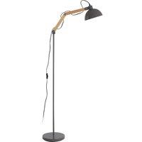 Orsina Highly Manoeuvrable Grey Wood & Metal Floor Lamp, Sturdy Design Bedroom Floor Lamp, Sleek Modern Lamp