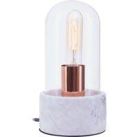 Orsina Nordic Style Bell Lamp With Marble Base, Marble Construction Of Bedside Table Light, Sleek Modern Lamp in Grey