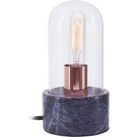 Orsina Nordic Style Bell Lamp With Marble Base, Marble Construction Of Bedside Table Light, Sleek Modern Lamp in Black