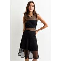Cutie London Women's Sleeveless Mesh Midi Dress in Black | Size: 14