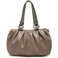 JFY Women's Pleated Top Handle Zip Closure Hobo Shoulder Bag in Dusty Pink