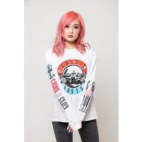 Guns N Roses Motorcross Long Sleeve T-Shirt in White | Size: Medium