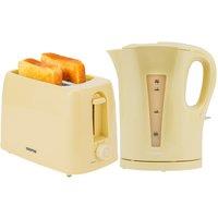 Geepas Kettle & Toaster Sets 1.7L Kettle & 2 Slice Small Slot Toaster in Beige