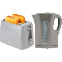 Geepas Kettle & Toaster Sets 1.7L Kettle & 2 Slice Small Slot Toaster in Grey