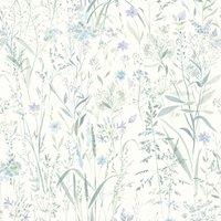 Grandeco Free Flower Sprigs & Grass Wallpaper in Pale Lilac | Size: 1 Pack