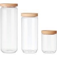 KitchenCraft Idilica Glass Storage Jar Set, 3 pc in Clear