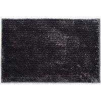 Allure Bath Fashions Velvet Chenille Bobble Bath Mat Non-Slip in Charcoal