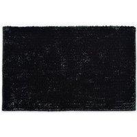Allure Bath Fashions Velvet Chenille Bobble Bath Mat Non-Slip in Black