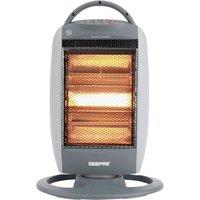 Geepas 1200W Halogen Heater Quartz Instant Heating Portable in Light Grey