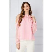 Corsage Cold Shoulder Blouse