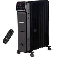 Geepas 11 Fin Digital Oil Filled Radiator Heater 2500W Remote & Timer in Black