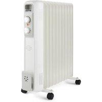 Geepas 11 Fin Oil Filled Radiator Heater with 24Hr Timer in White