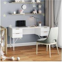 White Striped Study Desk