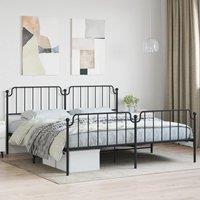 Berkfield Home Metal Bed Frame with Headboard & Footboard Black 193x203 cm