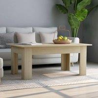 Berkfield Home Coffee Table Sonoma Oak 100x60x42 cm Engineered Wood in Brown | Size: 100 x 60 x 42 cm