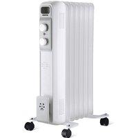 Geepas 1500W Oil Filled Radiator Heater | 3 Heat Settings, 7 Fins, Energy Efficient in White