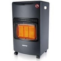 Geepas Gas Heater Portable Indoor Heater 4.2KW Butane Gas Space Heater Regulator & Hose in Black
