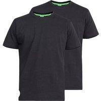 Duke Clothing Men's D555 Fenton Kingsize T-Shirt Pack of 2 in Black | Size: 6XL