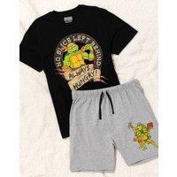 Teenage Mutant Ninja Turtles Men's Short Sleeve Short Leg Pyjama Set | Mens in Grey | Size: Small