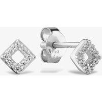 Rosa Lea Women's Pave Square Stud Earrings AM-2THB009104 in Silver