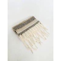 SVNX Chunky Striped Scarf in Soft Neutral in Cream