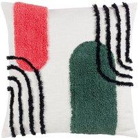 Heya Home Elmer 100% Cotton Tufted Cushion in Jade | Size: 45 cm x 45 cm