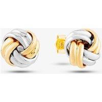 T.H.Baker Women's 9ct Two Colour Gold Small Double Knot Stud Earrings 2.55.6219