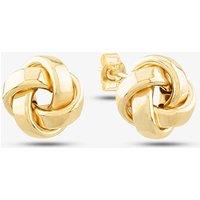 T.H.Baker Women's 9ct Gold Rectangular Tube Knot Stud Earrings 1.55.6199