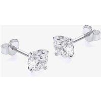 T.H.Baker Women's 9ct White Gold 6mm Round Cubic Zirconia Stud Earrings 5.58.4979 in Silver
