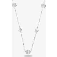Rosa Lea Women's Pave Squares & Circles Necklace AM-2THB017804 in Silver | Size: 50 cm