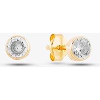 T.H.Baker Women's 9ct Yellow Gold Cubic Zirconia Stud Earrings 1.57.9949