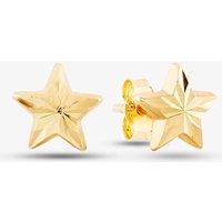 T.H.Baker Women's 9ct Yellow Gold Star Stud Earrings 1551483